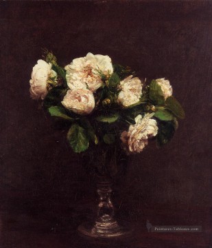  henri - Roses blanches peintre de fleurs Henri Fantin Latour